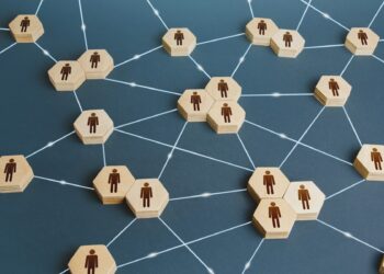 Network of interconnected people.