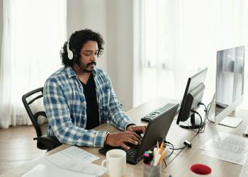 Front End Developer Working on Website