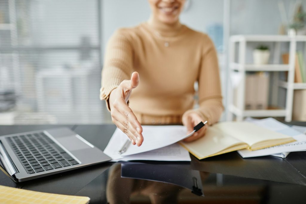 Recruiter Greeting Candidate in Job interview