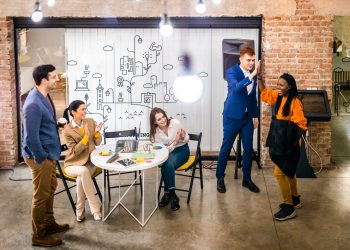 Business team working in a start-up office