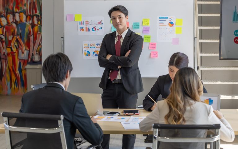 Confident Business Leader in Modern Office