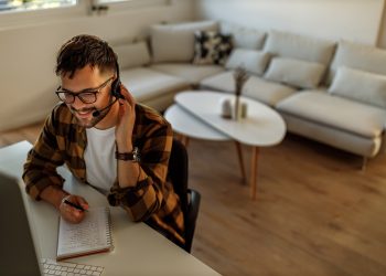 Man at work, freelancer.