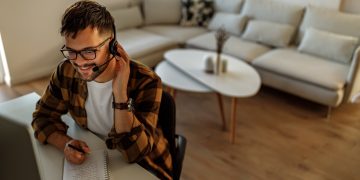 Man at work, freelancer.