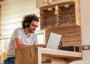 Man working remotely from home