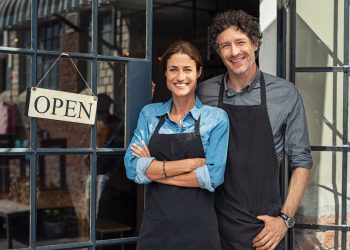 Small business owners couple