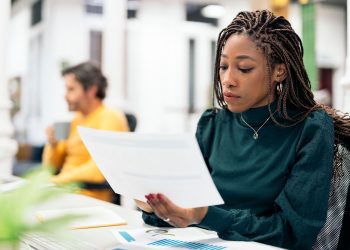 African Woman Working in the Office