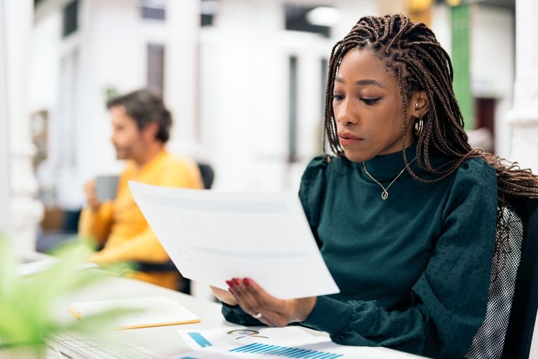 African Woman Working in the Office