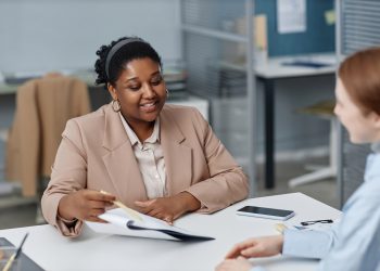 Female HR Representative Talking to Candidate